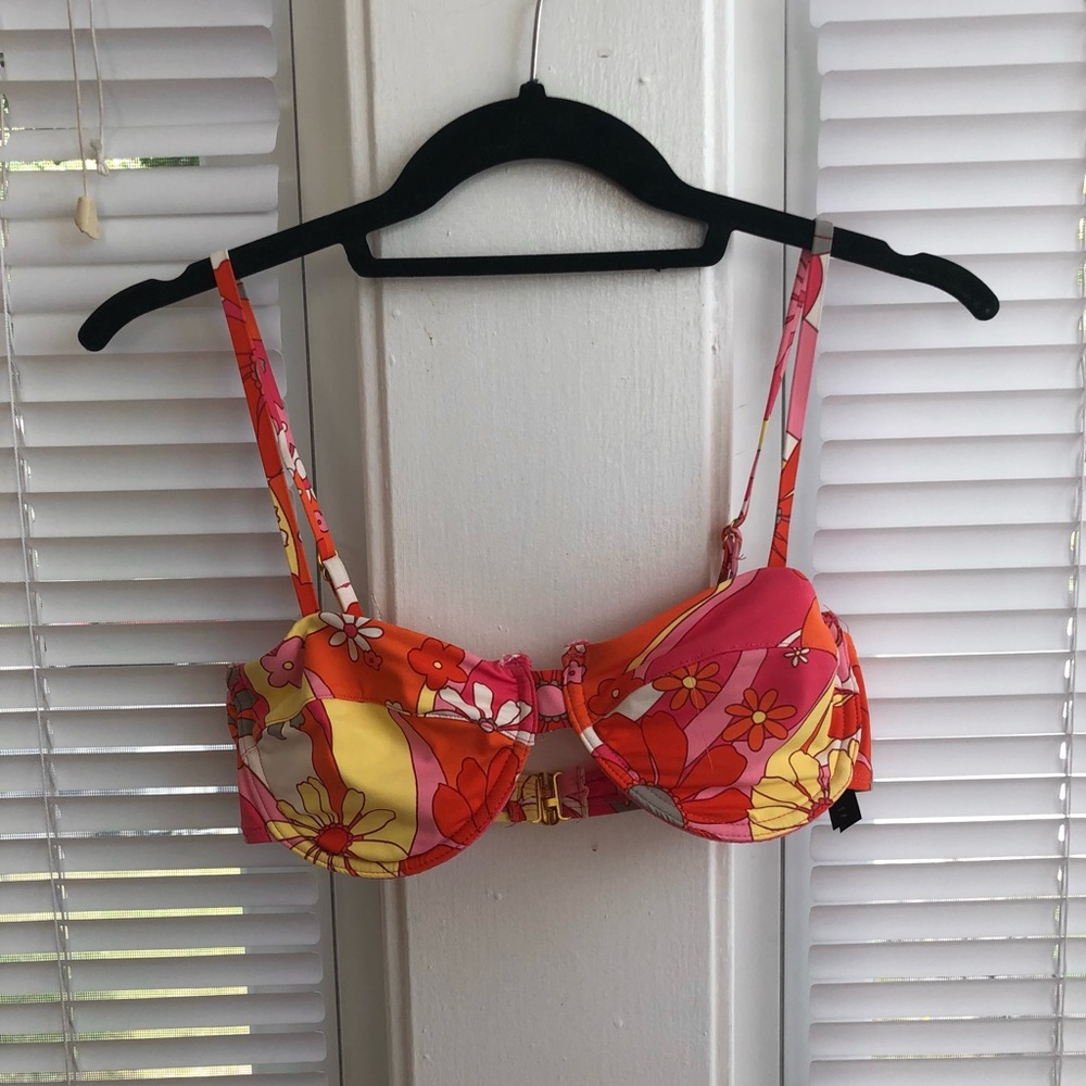 UO Out From Under Floral Underwire Bikini Top